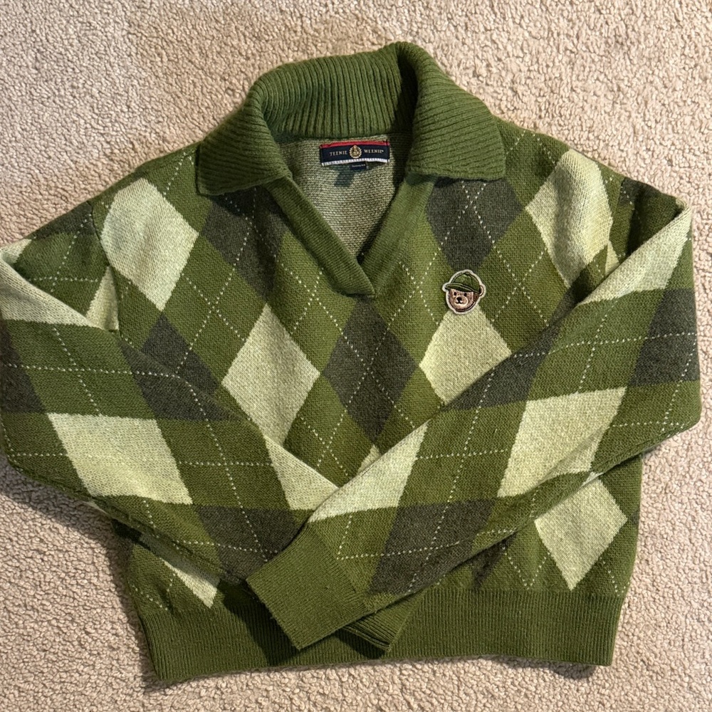 Teenie weenie Classic Green Argyle Men's Sweater